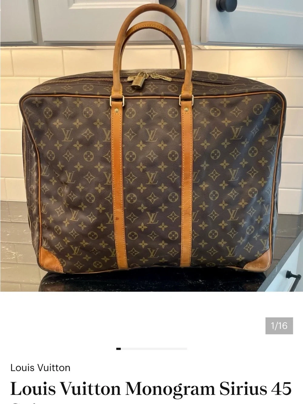 Louis Vuitton Monogram Sirius 45 Travel Bag in Brown and Tan